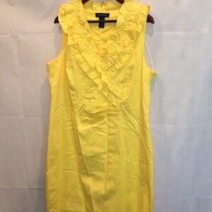 Ashley Stewart Yellow Dress V-Neckline With Ruffles | Size 18W
